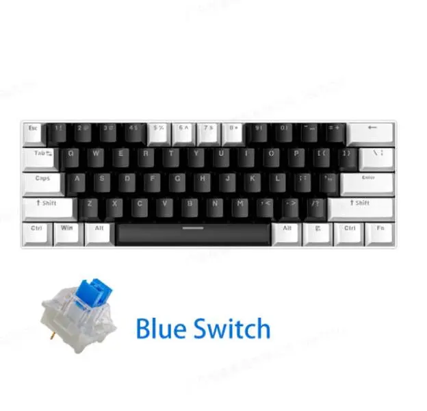Portable 61 Key Mechanical Keyboard Hot Swappable, Cyan Blue Switch Tactile Click Sound, RGB Backlight Mini Gaming Keyboard, Multi System Compatible for Office & Game