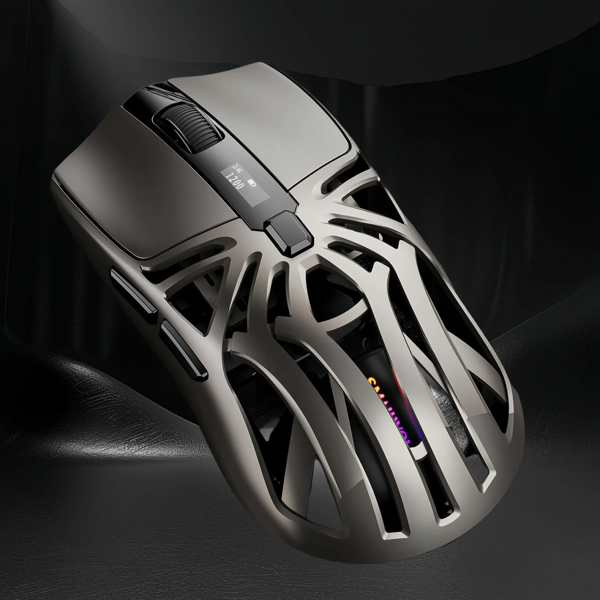 Rs8 Bluetooth-compatible Wireless Three-Mode Mouse, Digital Display, Lightweight Design, Supports Wireless/Bluetooth-compatible/wired, Ideal for Gaming and Office, Rgb Wireless Mouse