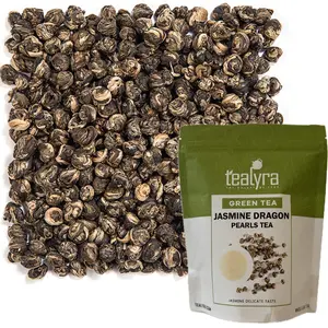 Imperial Jasmine Dragon Pearls - 8-Ounce - Green Tea Loose Leaf - Premium Jasmine Green Tea with Pleasant Aroma - 220 Gram