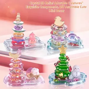 Corner Cute 3D Crystal Embossed Stacking Game, Creative Stickers for Kids DIY Decor, Fun Corner Cute Sticker Set for Children