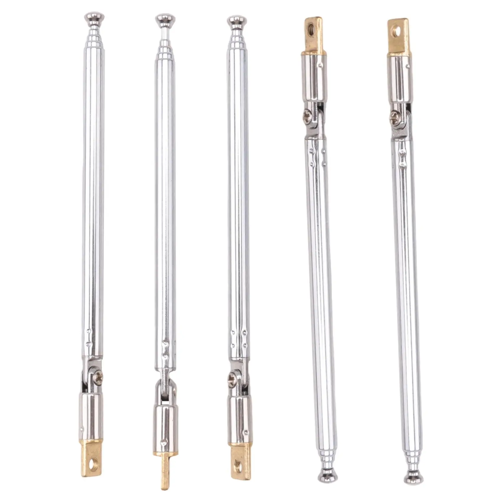 5 Pcs 32cm Length 5 Section Telescopic AM FM Radio Antenna 180 Degree