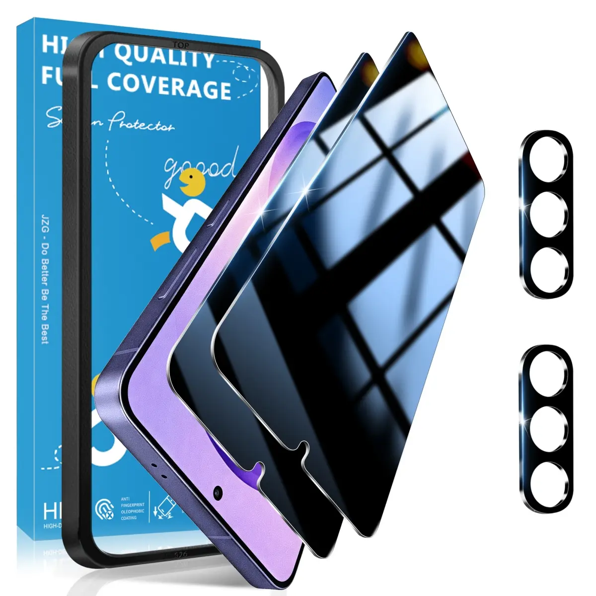 JavoYion 2+2 pack for Samsung Galaxy S26 - 2 Pack Privacy Screen Protector + 2 Pack Camera Protector - 9H Tempered Glass, Fingerprint Compatible, Anti-Spy, galaxy s26 screen protector, galaxy s26 accessories