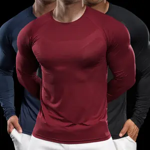 ​Nadsir Gym Top, Athletic Training Apparel, Crew Neck T-shirt for Gym Workout Running, quick drying moisture absorbing and sunscreen fitness top, 2025 Men's Spring and Autumn Athletic Performance Long Sleeve T-Shirt