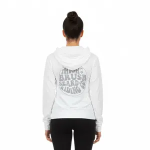 THIGHBRUSH® BEARD RIDING COMPANY - Women's Zipper Hooded Long Sleeve T-Shirt