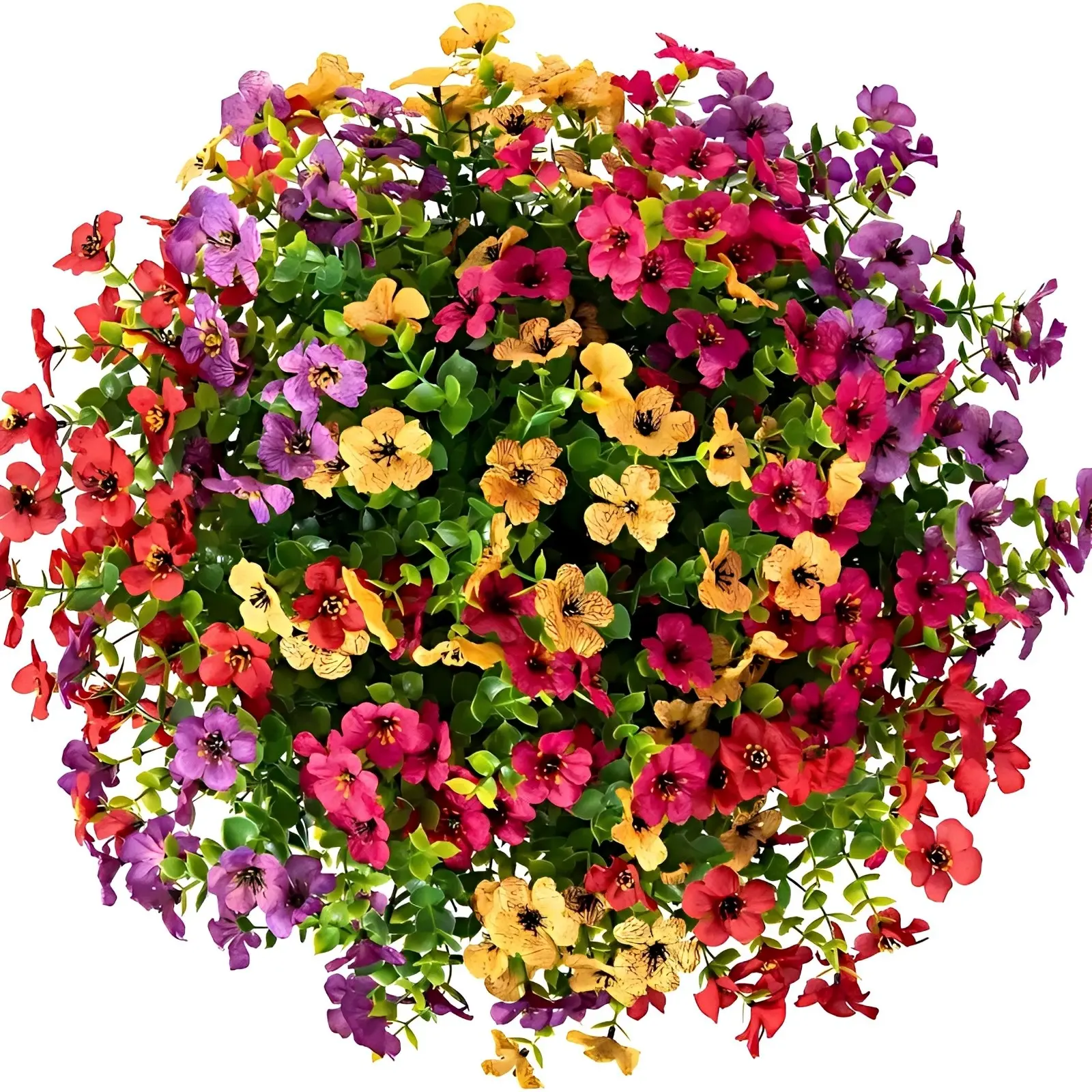 Artificial Flower (6/12/24pcs/set), Fake Silk UV Resistant Colorful Fake Flower, Decorative Bouquet for Home Garden Party Wedding Decor，Outdoor Flowers