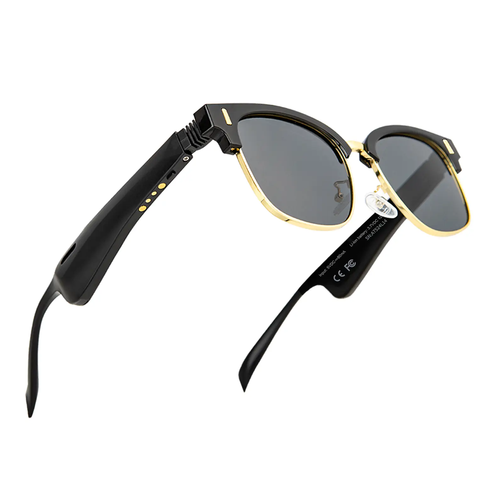 Chasesun Smart Glasses, Bluetooth Hands-Free eyeglass for Sport, UV Protection Sunglasses, Compatible with iOS Android, Wireless Headphone, for Music