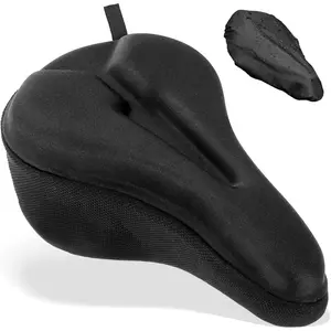 Seat Cushion Gel Padded Saddle Cover for Men Women - Extra Padding Soft Comfort Bicycle Seat Cushion for Peloton, Stationary, Spin, Mountain, Road, Ebike