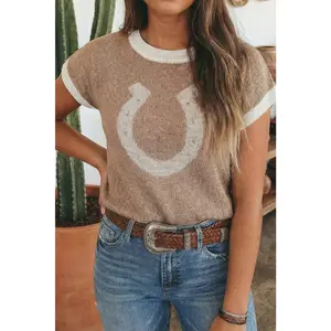 Horse Shoe Short Sleeve Sweater