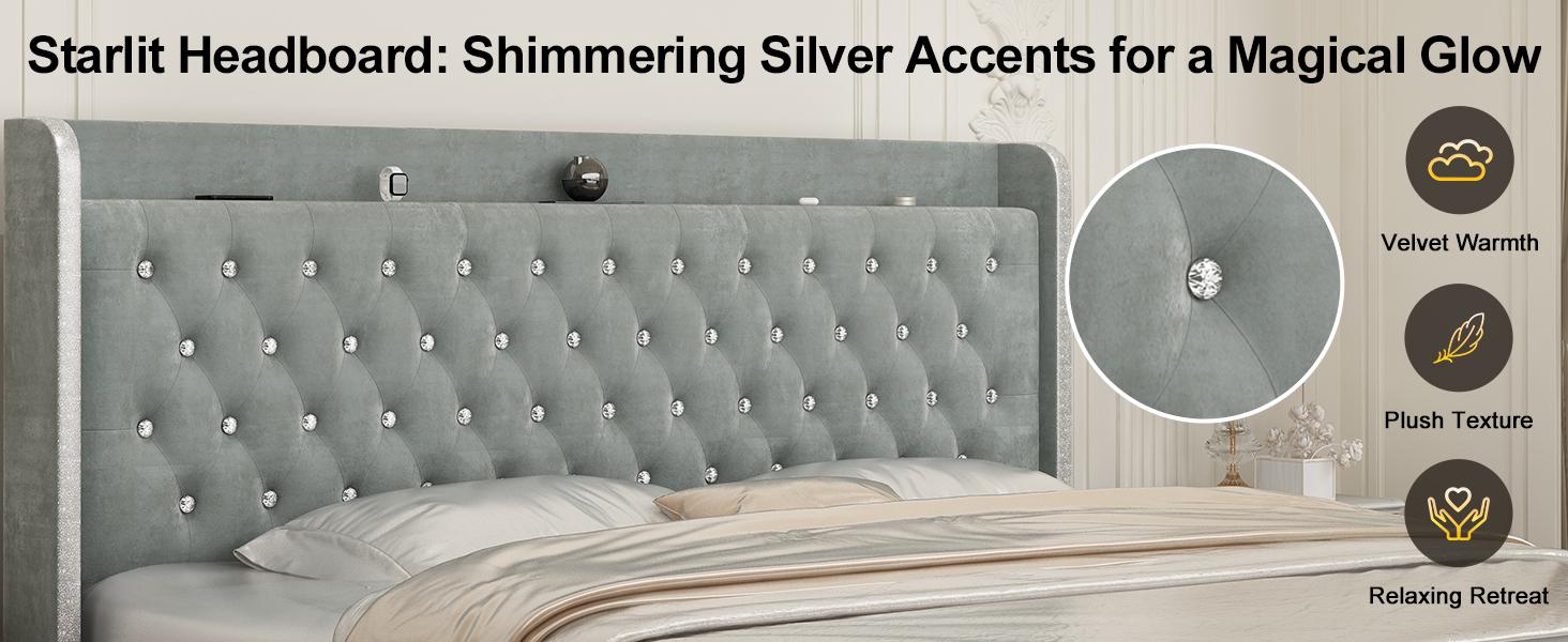 Queen LED Bed Frame with Galaxy Projector, Bluetooth Speakers, 4 Storage Drawers, PU Leather Upholstered – Smart RGB Light Bed for Gaming & Bedroom Decor | Cama LED Queen