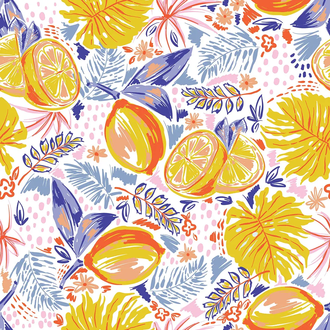 Lemons on White – 100% Quilting Cotton Fabric by the Yard