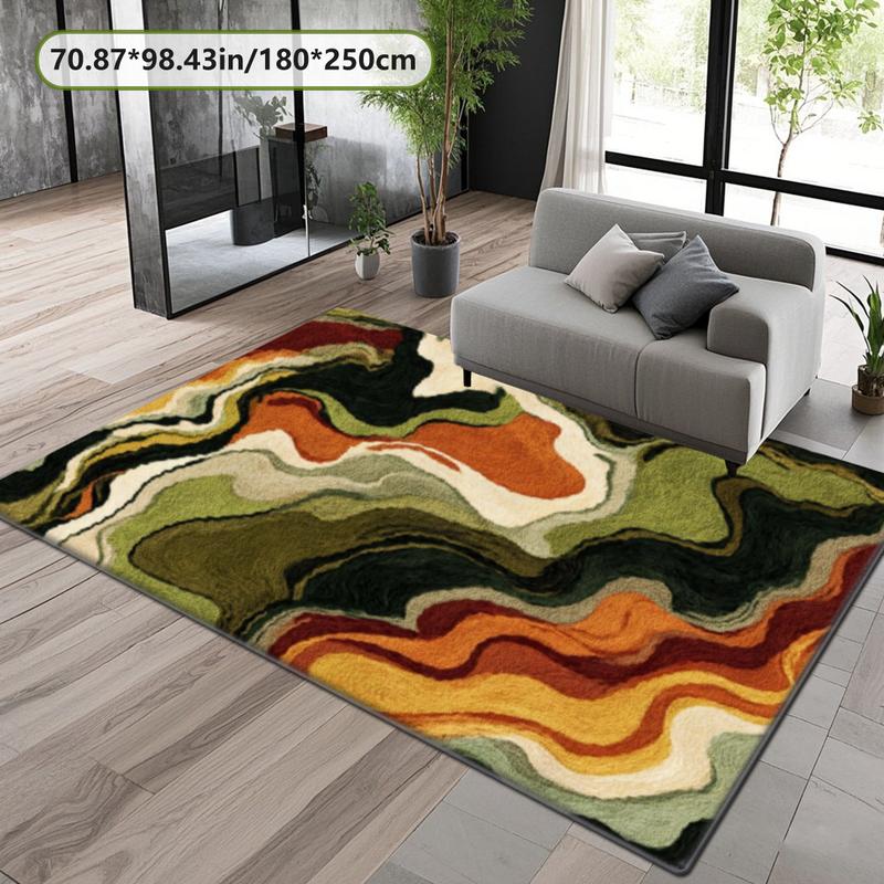 Velvet Fabric Vintage Area Rug - Soft Comfort, Retro Pattern, Living Room Decor, Decor for Living Room, Rugs for Bedroom, Multi-Scene Use Sofa Pad