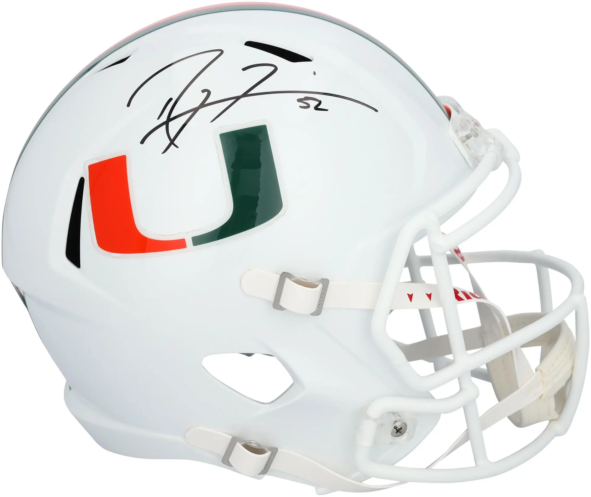 Ray Lewis Miami Hurricanes Autographed Riddell Speed Replica Helmet - Fanatics Authentic Certified