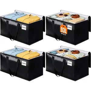 Large Moving Boxes-Moving Bags with Zipper, Carrying Handles and Tag Pocket-Moving Supplies for Space Saving-Totes for Storage - for moving, Storage, Camping and Travel