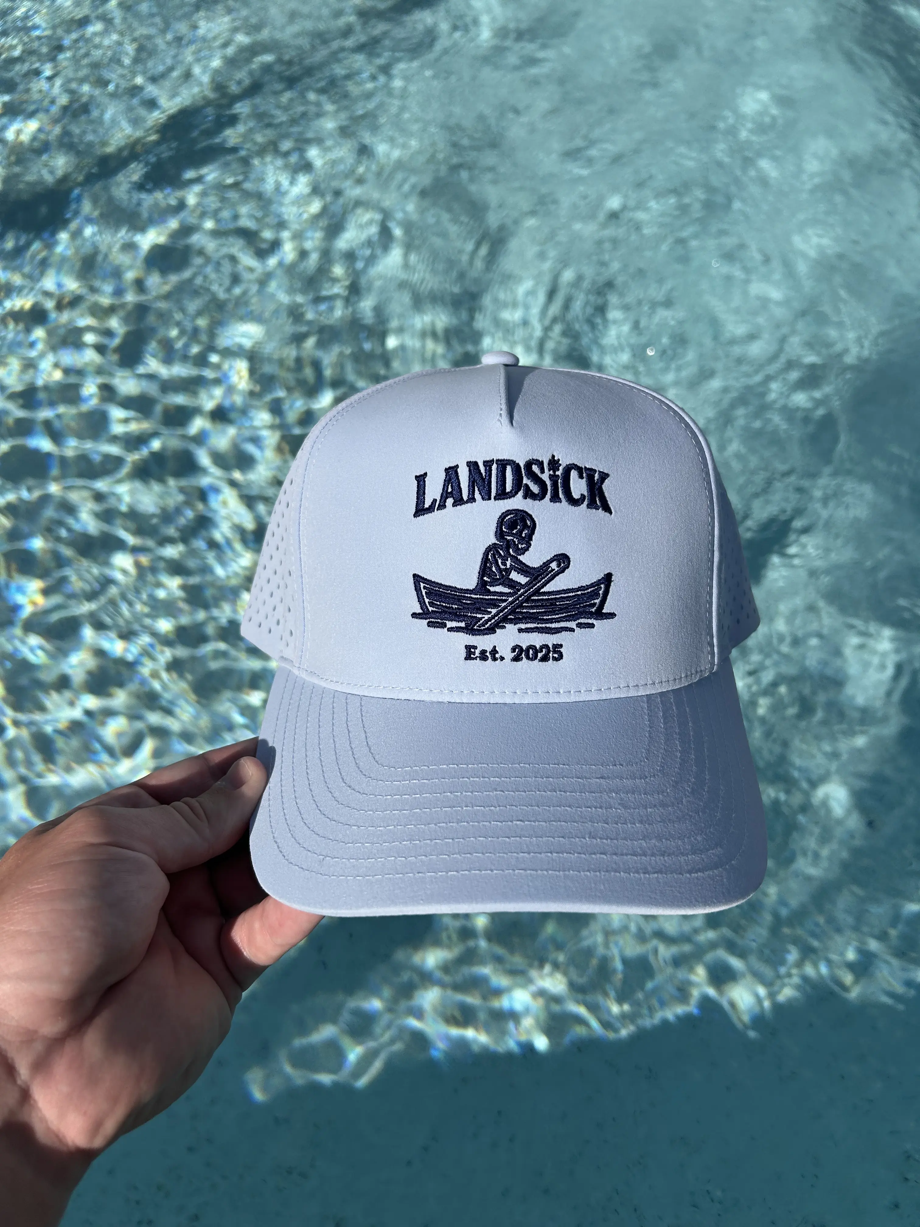 LANDSICK Performance Hat - Light Blue Lightweight Trucker Cap