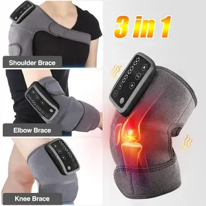 Portable 3 in 1 Electric Massage Knee Pad, USB Rechargeable Knee Massager with LED Display, Heating & Vibration Knee Massage Tool for Home & Office Use, Idea Gift for Family and Friends, Knee Pain Tool, Heating Function