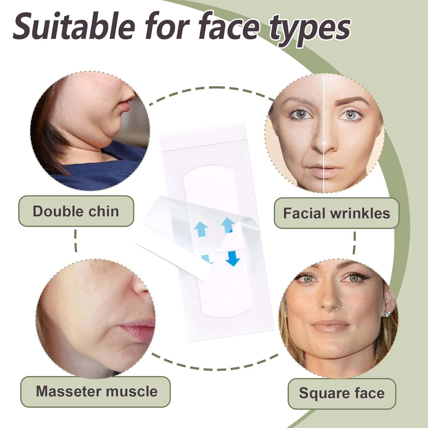 132PCS Invisible Face Improving Tape, Breathable Hypoallergenic Face Tape Improving, Waterproof Quick Sticker Face Tapes for Double Chin, Sagging Skin, Wrinkles