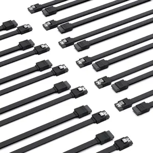 SATA  III, 12 Pack SATA  III 6Gbps Straight HDD SDD Data  with Locking Latch 18 Inch Compatible for SATA HDD, SSD, CD Driver, CD Writer - Black