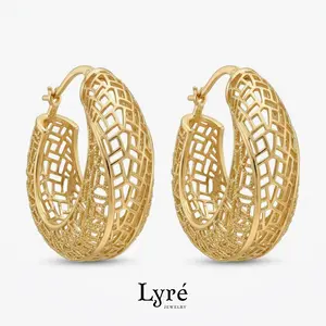 Rania Mesh Lattice Hoop Earrings | ER010