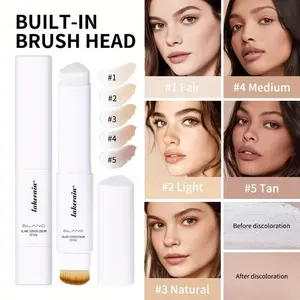 Color-Changing Foundation Stick, Concealer Stick, Triangular Color-Changing Foundation Stick, Medium to Full Coverage Matte Finish Base Makeup, Dual-Ended Brush Design, Smooth Texture, Easy Application, Creates Flawless-Looking Makeup