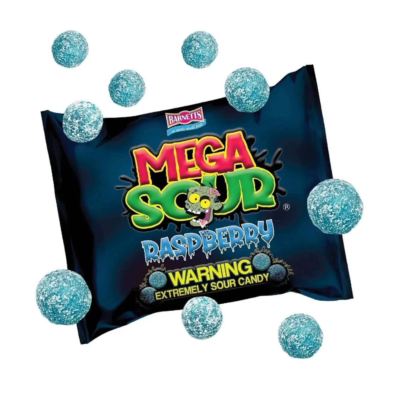 Barnetts Mega Sour Raspberry Candy 104g – Handmade British Hard Sweets – Extreme Sour Candy Challenge – Retro Party Bag & Gift Hamper Treats