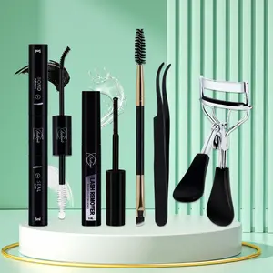 LASHSUN Lash Cluster Glue Bond and Seal Kit with Lash Glue Remover and Tweezers Brush Eyelash Curler Long-Lasting, Waterproof For DIY Eyelash Extension At Home Use Beginners Friendly Kit 6-in-1