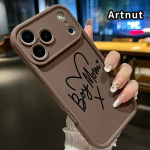 Phone Case for iphone 17 Pro Max 16 Plus 15 14 13 12 11 XR Air E Boy Mom Love Full Coverage Reinforced Lens Protection Durable Soft Cover for Girl