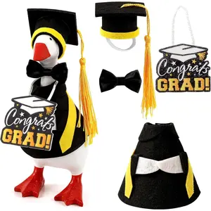 7 Inch Desk Goose Outfits,Graduation Desk Goose Costumes Accessories, Graduation Decor for Desktop Goose Statues Classroom School and Home Table,Graduation Gift