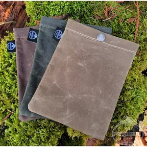 Set of 3 Waxed Canvas Ditty Bags with Snaps