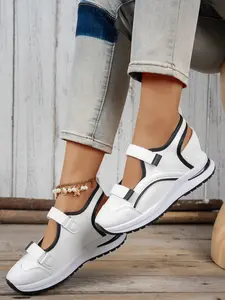 Women's Fashionable Velcro Fastening Wedge Sneakers, Casual Comfortable Soft Sole Sandals for Summer, Lightweight Breathable Shoes for Daily Wear
