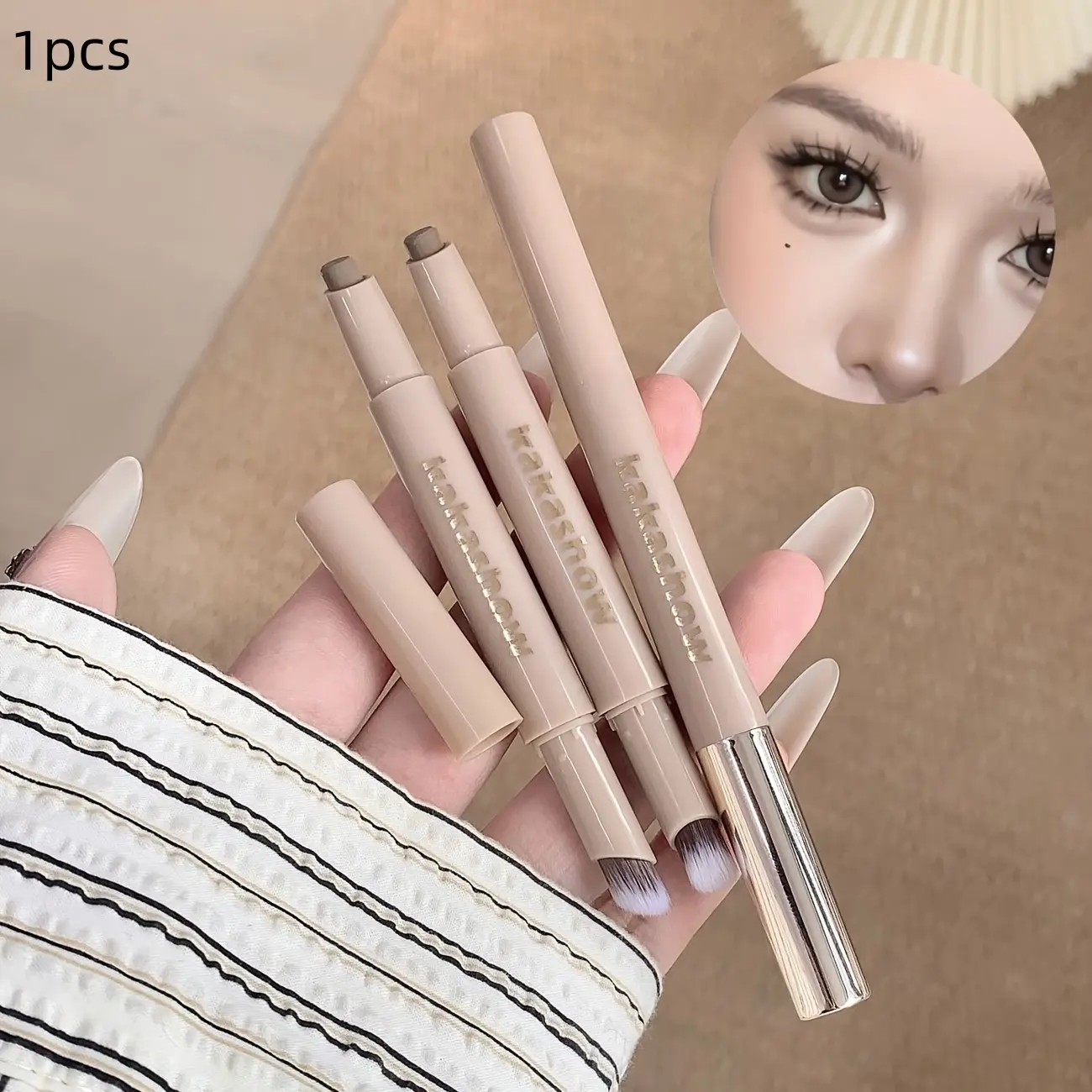 Dual-ended sculpting contour pen, Bronzer, Matte, Facial contouring makeup, with 3D nose shadow stick to define facial contours, easy to apply and non-clumping, Gift for Valentine's Day or birthdays, ideal for daily and festive use
