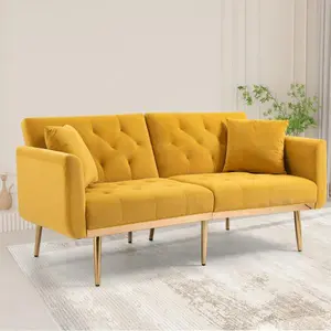 COOLMORE Velvet Sofa , Accent sofa .loveseat sofa with metal feet-W153966992