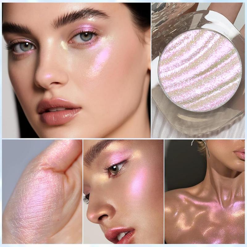 Chameleon Holographic Highlighter Palette, Multichrome Cream Multi-use Eyeshadow Shifting Sparkling Color Shifting Inner Corner Eye Highlighter Brightener for Mermaid Makeup