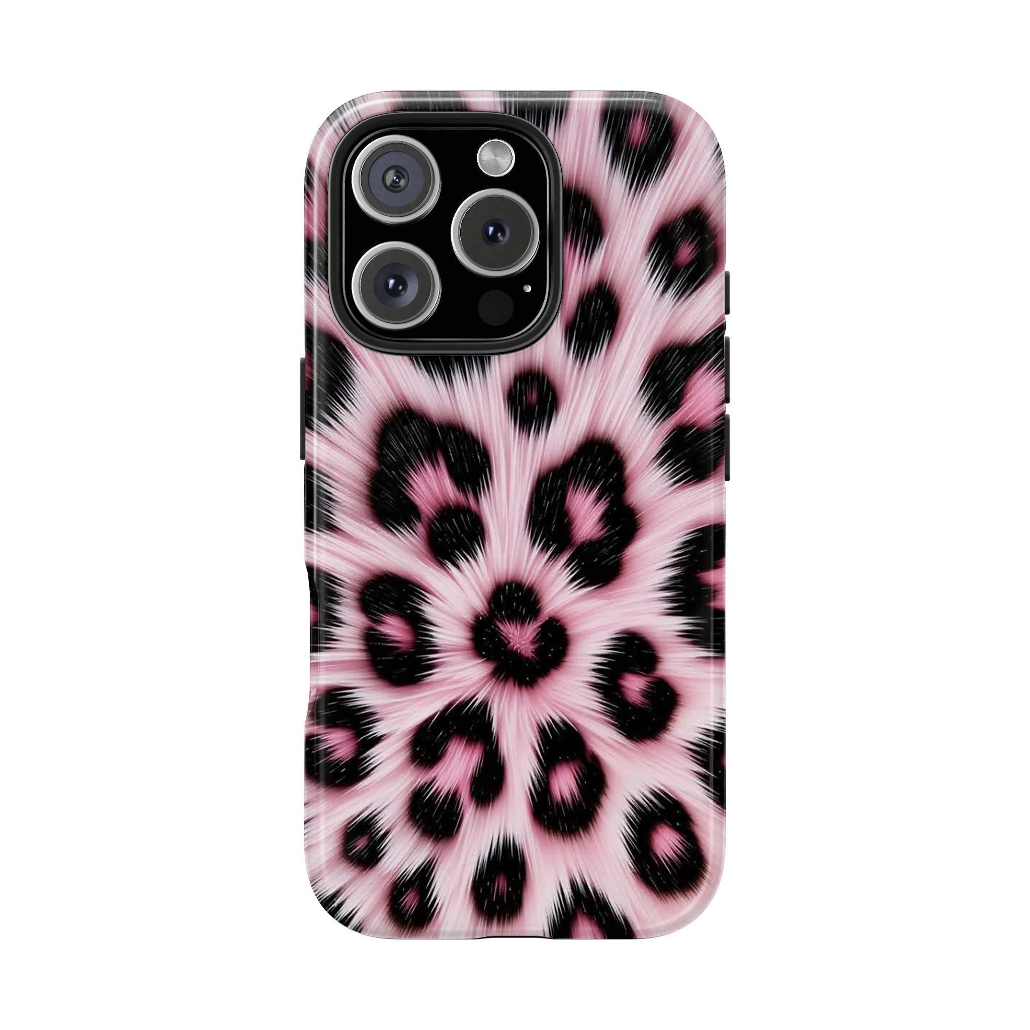 Plush leopard print hard case, stylish protective cover, compatible with iPhone 17/16/15/14/13/12 Pro Max/Air, summer fashion phone case, perfect for girls' outfits, a great gift.