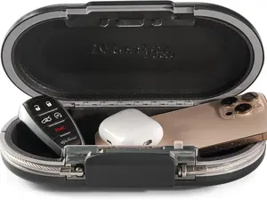 Portable Small Combination Lock Box - 5900D Gunmetal Grey Personal Travel Safe with Customizable Combination