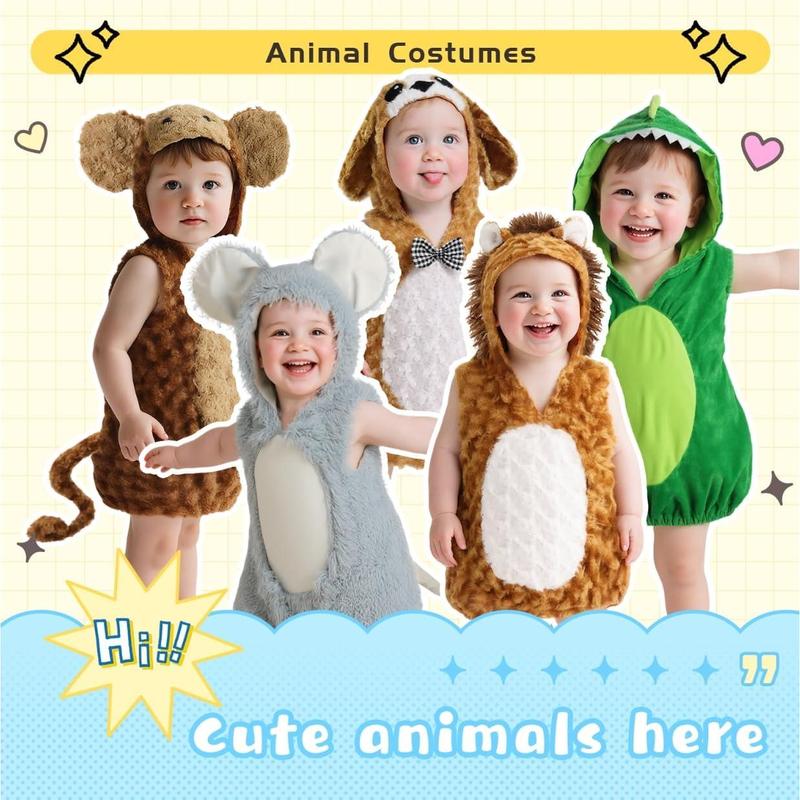 Baby Lion Costume Furry Cuddly Toddler Lion Costume Halloween Adorable Plush Lions Dress-Up Kids Animal Costumes