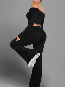 Teaser Foldable Flare Leggings (Black) Teaser Foldable Flare Leggings (Black)