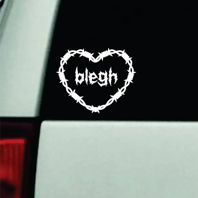 Blegh Barb Wire Heart Car Decal Truck Bumper Sticker Window Windshield Vinyl Emo Goth