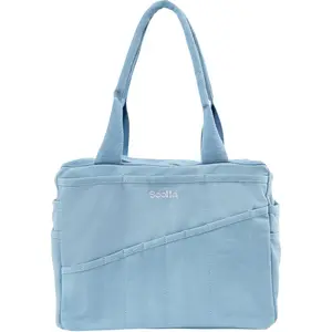 Bag: Pottery Tool Bag, Art Supply Storage Organizer, Craft Tote, Knitting Yarn, Crochet Projects, 30 Pockets, 25+ Canvas Colors, Artist Gift (Blue Skies)