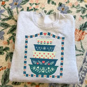 Pyrex Vintage Grandma Shirt, Retro Kitchen Mixing Bowl Tee, Cute Grandma Aesthetic Graphic Top, Vintage Pyrex Collector T-Shirt, Cozy Unisex Casual Tee