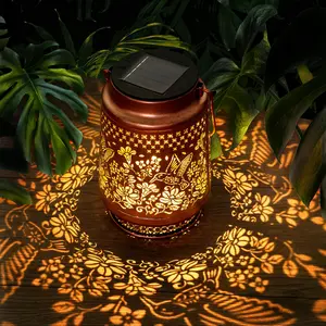 Hummingbird Solar Garden Lamp! Elegant carved metal lantern with warm solar night glow. Ideal for patio & backyard decor. Beautiful Spring Garden Decor, unique Valentine's Day & Mother's Day gift for Mom, Grandma & gardening lovers