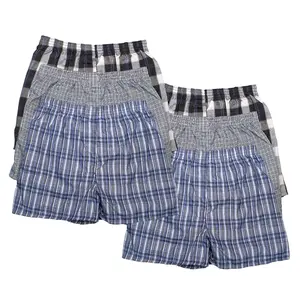 6 Pack Men's Boxer Shorts Random Mixed Color Pack Woven Relaxed Fit Boxers for Men Soft Breathable High quality Underwear with Elastic Waist Menswear