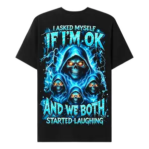 Chaosmoda Generation X I Asked Myself If I'm Ok And We Both Started Laughing Custom Skull Graphic Tee Crewneck Menswear