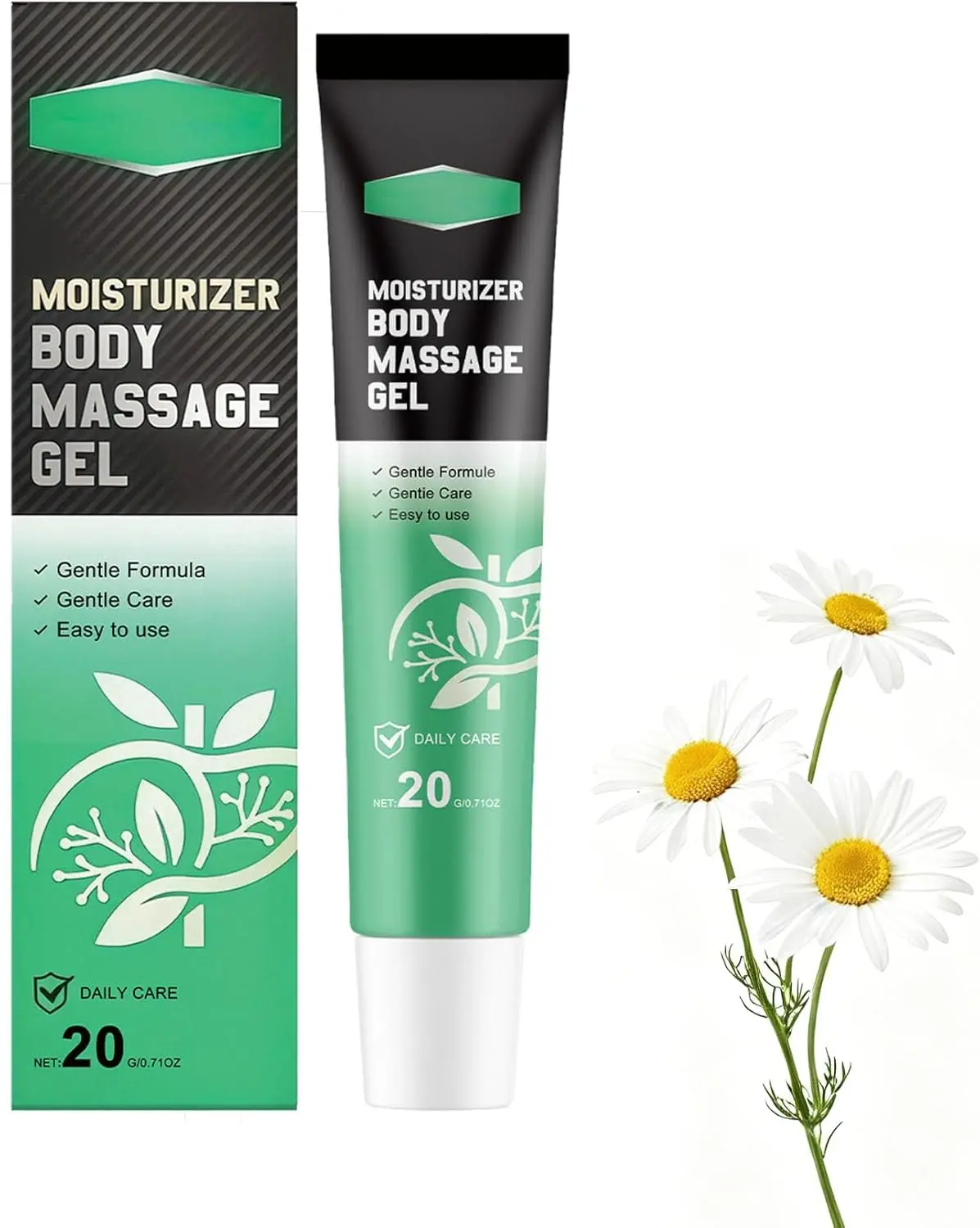 BIODANCCE Greenvibes Skin-Friendly Body Massage Gel Moisturizer -Quick-Drying Herbal Blend with Poria Cocos, SoothingCooling, 20g/0.7oz Multi-Pack