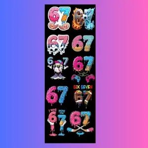 67 Number DTF Gag Sheet – Drip, Sports & Cartoon Styles | Ready to Press Transfers