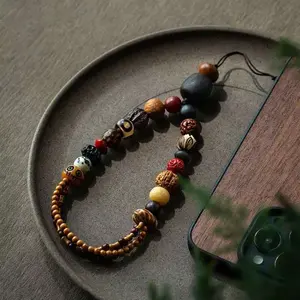 Original Maillard Key Mobile Phone Pendant Bodhi Seed Duobao Luck Safe Car Keychain Exquisite Creative Couple Hanging Decoration