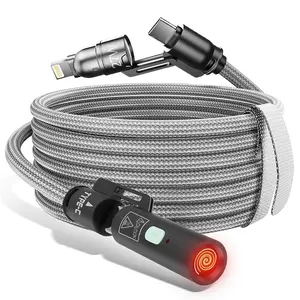 USB C to Lightning Cable, 240W 4 in 1 Charging Cable 5 FT, Reinforced Braided USB C/Lightning to C/Cigarette Lighter for iPhone Air 17 16 15 14  Pro Max, iPad, MacBook & More