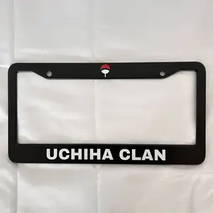 FunPlatesHub, Naruto Sasuke anime fans, Uchiha clan ,Stainless Steel U.S. License Plate Frame, car accessories, Black