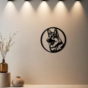 HousewarmingGift|1pc Rustic German Shepherd Metal Wall Art Wall Art, Rustic German Shepherd Metal Wall Art Decoration with Premium Finish - Ideal Gift for Anniversary & Spring Decor & Housewarming & Autumn Harvest & Halloween & Christmas Artwork