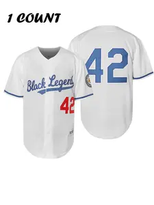 New Baseball Jersey Stretch Breathable Embroidered Button Sports Uniform Training Competition Party Baseball Shirt