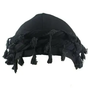 Men's Casual Turban Hat with Tassel Design Fashionable Trendy Plain Color Suitable for Party Daily Wear All Match Exquisite Ideal Birthday Gift Male Accessories Goth Style